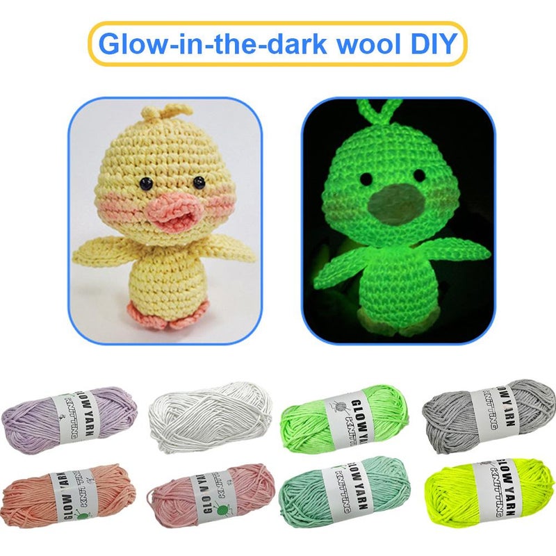 Glow in The Dark Yarn for Crochet,Luminous Crochet Yarn Glow Sewing Craft for DIY Arts Crafts Halloween Knitting Sewing C-rocheting Supplies,Y-arn for Beginners C-rochet Kit Making - Image 3